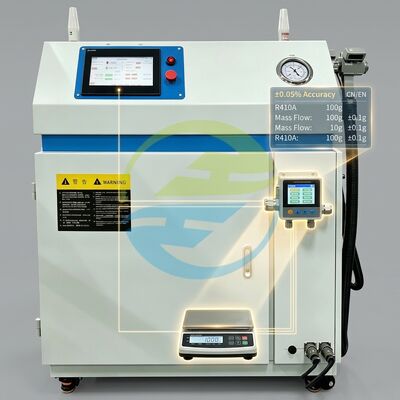 Buen precio Equipo de llenado de refrigerante con soporte para refrigerantes múltiples de precisión y trazabilidad MES En línea