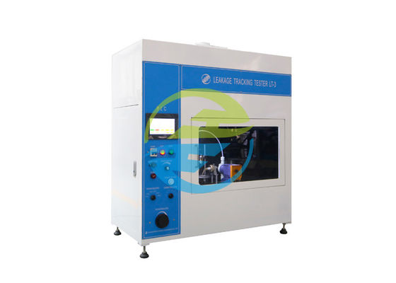 Salida del equipo de prueba de la inflamabilidad IEC60112 que sigue el probador con el electrodo de platino